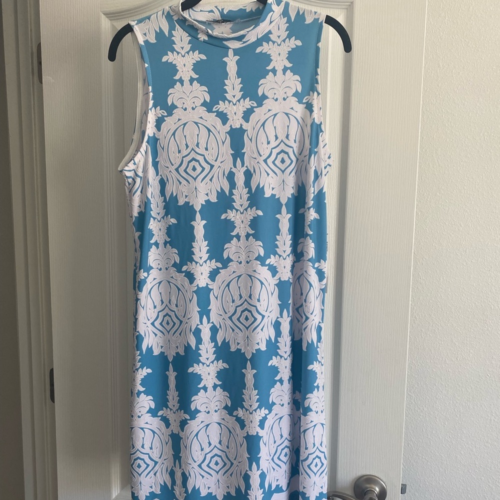 Tiana B Blue and White Dress SZ 8